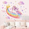 Yunkctuk Wandtattoo Kinderzimmer Mädchen Regenbogen Wandsticker Einhorn Wandaufkleber Schmetterling Wand Stickers Wanddeko für Kindergarten Wohnzimmers Spielzimmers Aktivitätsraums