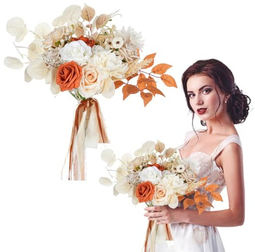 Bohemian Brautstrauß Rustikales Handbouquet aus Kunstblumen für Braut und Brautjungfern, Perfekte Hochzeit Dekoration für Boho Hochzeiten, Künstliche Blumenarrangements für Outdoor Vintage-Hochzeiten