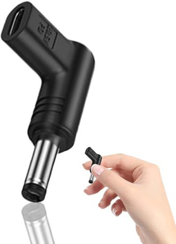 Generisch Typ-C-Buchse auf DC-Adapter, 19,5-V-Laptop-Ladegerät-Adapter 90 Grad abgewinkelt, Power Ladeadapter für Laptop PC Handy