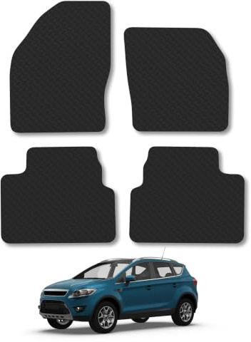 Ford Kuga (2008-2012) 5mm Rubber Car Mats | Heavy Duty Rubber Tailored Fit Floor Mats Full Coverage Durable Waterproof Accessories Easy Clean Anti Slip Made in the UK