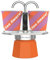 Bialetti Mini Express 2 Tassen | Kollektion Dolce Vita, Kaffeekanne Orange mit 2 Tassen