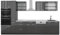 Vicco Küchenzeile R-Line, Anthrazit Hochglanz/Anthrazit, 350 cm, AP Marmor