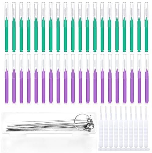 60pcs Kit Outils Nettoyage Pommeau de Douche, 2 Modèles de Brosses Nettoyage Pics Anti-Obstruction Multi-Tailles pour Petits Trous et Fentes Buses Salle Bain (Violet, Vert, Blanc)