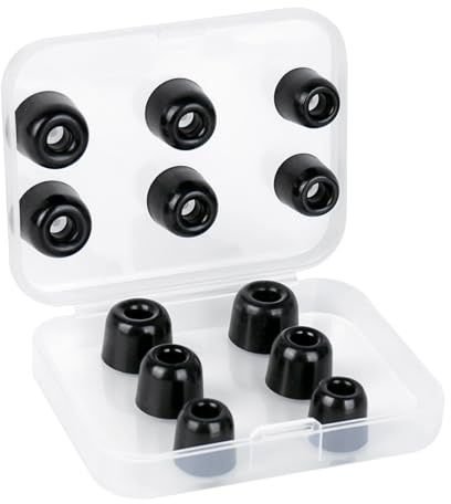 KBEAR KF02 Memory Foam Earbud Tips, Washable, Premium Noise Isolation, Replacement Ear Tips for In Ear Headphones, Antioxidant Nano-Coating, Size 4.9mm (6 Pair/12 Packs, S/M/L)
