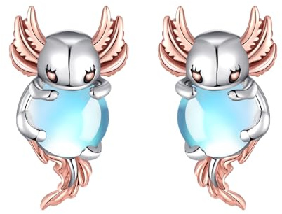 Eule Oktopus Frosch Fledermaus Hai Seepferdchen Delfin Phoenix Drache Fuchs Axolotl Ohrringe Sterliing Silber Niedliche Tier-Ohrringe Geburtstagsgeschenk für Damen