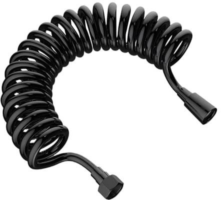 3 Meter Schlauch Für Bidet Sprayer,Flexibler Duschschlauch,Verbindungsschlauch Vom Typ Telefonleitung,Spiralschlauch Wasser,Teleskopischer Duschschlauch,Für Handbrause Bidet Waschbecken (Schwarz)