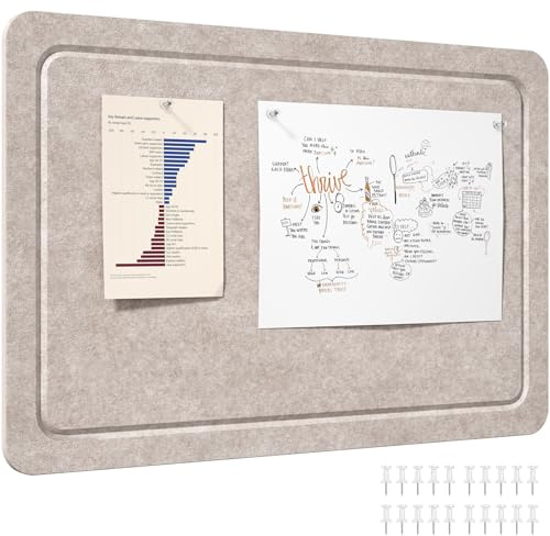 Lifewit Filz Pinnwand Selbstklebend, 57 x 37,5cm Pinnwand Kork Alternative, Faltbar Dekorative Vision Board Fotowand Pin Board Memoboard mit 20 Stück Pinnnadeln für Büro, Kinderzimmer, Braun