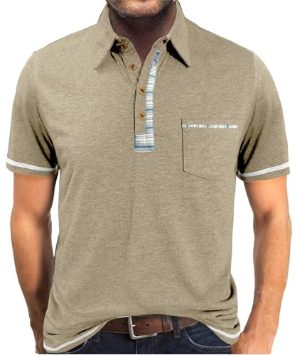 PRIVIMIX Poloshirt Herren Kurzarm Polo Shirt Sommer T-Shirts Polohemd Golf Rugby Henley Tshirt für Männer M-3XL