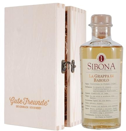 Sibona La Grappa di Barolo mit Geschenk-Holzkiste