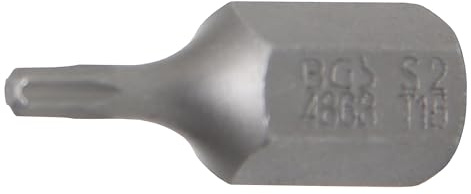 BGS 4868 | Bit | Außensechskant 10 mm (3/8) | T-Profil (für Torx) T15 | Länge 30 mm | Chrom-Vanadium-Stahl (S2)
