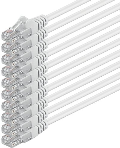 5m - blanco - 10 piezas - Cable de red Ethernet con conectores RJ45 CAT6 CAT 6 Cat.6 1000 Mbit/s