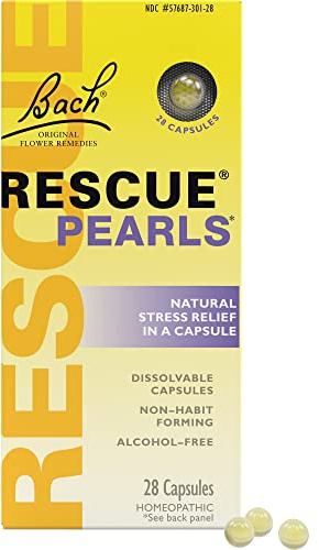 Bach Rescue Pearls Natural Stress Relief, 28 Capsules