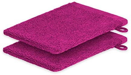 EXKLUSIV HEIMTEXTIL 2X Waschhandschuh 15 x 21 cm Pink 500 g