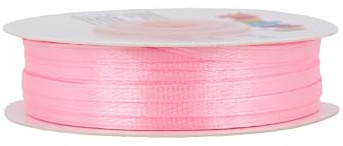 Satinband 3mm x 50m Rolle - FARBAUSWAHL in 3/6/12/18/25/38/50/75/100mm - farbecht & waschbar - Schleifenband für Hochzeit - Geschenkband zum Verpacken Dekorieren Basteln - Hellrosa 150