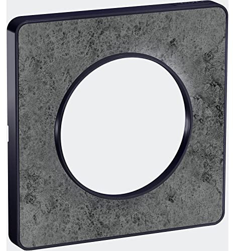 Schneider Electric S540802U Odace Touch, plaque de finition simple, 1 poste, Clipsable, Pierre galet, Liseré anthracite Odace Touch, plaque Pierre Galet avec liseré Anthracite 1 poste