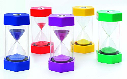 Maxi SANDUHREN 5er Set - 1, 3, 5, 10, 15 - Schule - große Zahnputzuhr für Kinder