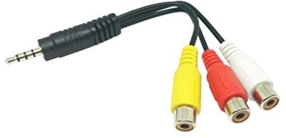 Xoro AV1 Audio/Video Adapterkabel (15 cm, ACC400518, geeignet für HRT 8719/8720/8724 Receiver + HTL/HTC Fernseher) schwarz