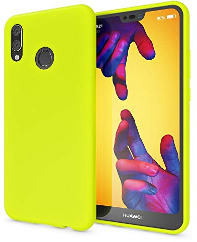 NALIA Neon Silikonhülle für Huawei P20 Lite - Soft-Touch - Hülle, Gelb | Stoßdämpfer in den Ecken, Erhöhter Kamerarand, Kaschiert Fingerabdrücke, Präziser Tastendruck, Griffsicherer Halt