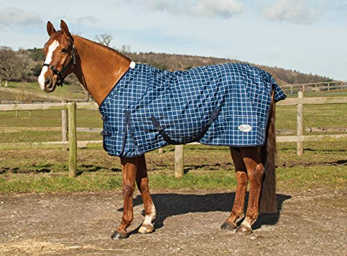 Rhinegold Atlanta Pferdedecke, kariert, 180 cm, Marineblau