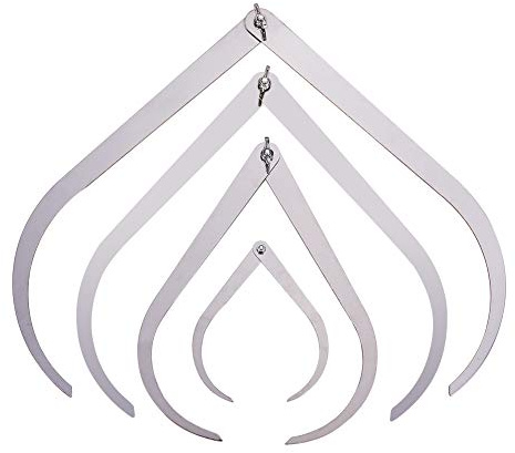 PandaHall Elite 4pcs Bent-Leg Edelstahl Caliper Clay Skulptur Keramik Keramik Messwerkzeuge
