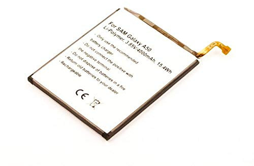 Batterie Li-polymère compatible avec Samsung Galaxy A50, 3,85 V, 4000 mAh, 15,4 Wh, intégrée, sans outils