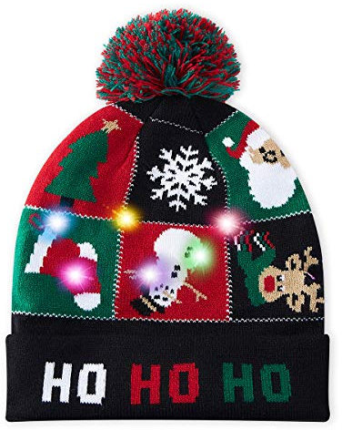 TUONROAD LED Hut Lustig 3 Bunte Licht Weihnachtsmütze Beanie Mütze Cap Warme Wintermütze Strickmütze Hässlich Urlaub Party Geschenk Kappe für Männer Frauen Jungen Mädchen Kinder