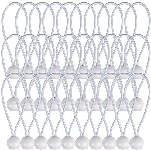 AOPRIE Bungee-Bälle, 15,2 cm, weiß, strapazierfähig, 15,2 cm, für Planen, schwere Trap, wetterfest, Spanngurt, 4 mm dick, für Camping, Zelte, Ladung, Draht, Schläuche