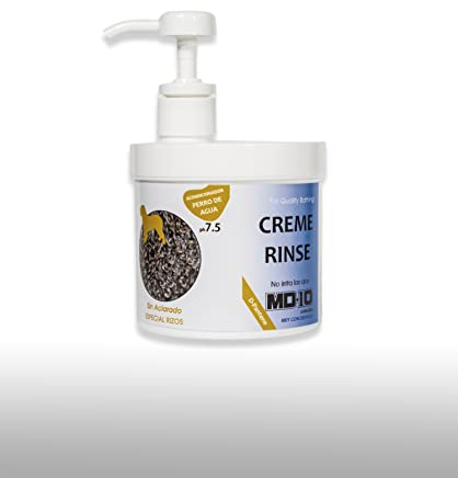 Conditioner für Hund Spanische und Portugiesische Wasserhunde (Lockiges Fell) Ohne Ausspülen - Lockenwickler und Feuchtigkeitspflege - Vegan und Biologisch Abbaubar - 500 ml - MD-10 COLLECTION