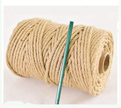 wangk 6mm Corde en Chanvre Corde de Jute Ficelle de Chanvre 50m 100m pour Emballage décoration de la Maison Jardinage