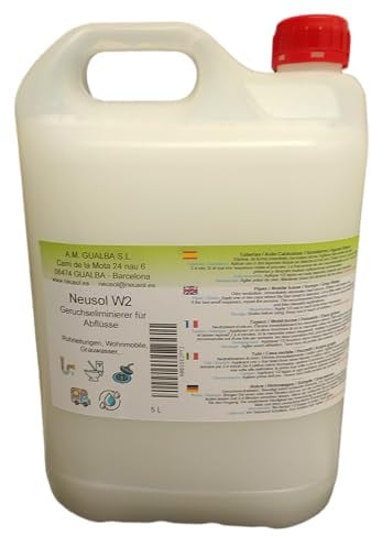 Neusol W2 Geruchsbeseitiger Fallrohre Rohre Abflüsse Rohre Abflüsse Klärgrube Kläranlage Wohnmobil Schwarz- und Grauwasser Anti-Geruch Entfernt Gerüche und Unbehagen (5L, 5000, milliliter)