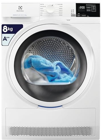 Electrolux PerfectCare 700 Asciugatrice 8Kg, EW7HA482, Classe A++, Pompa di Calore, GentleCare inverter, Sistema EcoFlow, 850x596x638 mm, Bianco