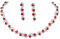 Wedity boda cristal collar pendientes conjunto novia gargantilla collares joyería de boda para mujeres y niñas (rojo)