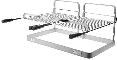 RUECAB - Supports de Cuisson pour Barbecue, pour Barbecue et fumoir - Grilloir Double Grille Barbecue/cheminée, Support Double Grille pour Barbecue ou cheminée - Acier - 76x71x40cm, 003940