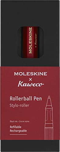 Moleskine x Kaweco Tintenroller, Nachfüllbarer Stift aus ABS-Kunststoff für Schriftsteller, Notizenmacher, Mine 0,7 mm mit Schwarzer Tinte, Farbe Rot