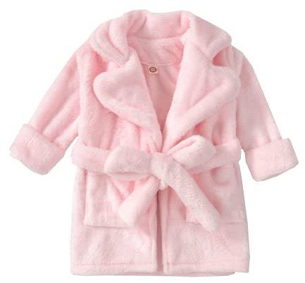 Alunsito Accappatoio in pile per bambina autunno inverno per bambina morbido asciugamano più accappatoio spa asciugamano avvolgente 90 rosa 2-3 anni