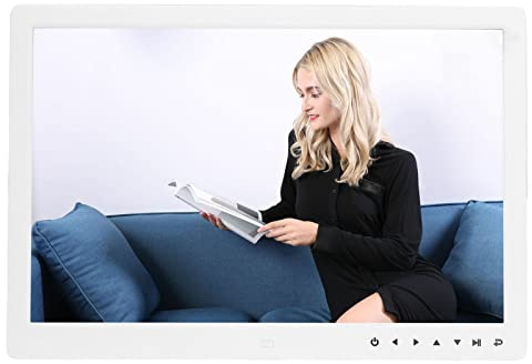 15.4In Digitaler Fotorahmen, HD Electronic Photo Frame Advertising Player, Multifunktionales Elektronisches Album mit Halterung, Touch Taste und Infrarot Fernbedienung
