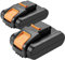 2X Shentec Batteries Li-ION 3000mAh pour 20V WA3553 WR142E M700 WA3551,WA3551.1,WA3553