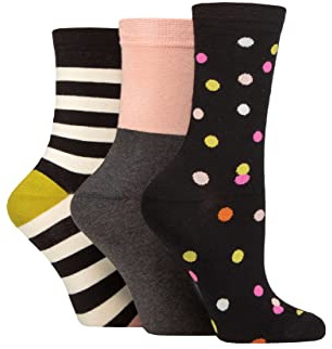 Caroline Gardner Women's Heart Patterned Cotton Socks Pack of 3