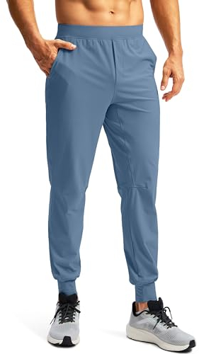 Soothfeel Herren-Jogginghose mit Reißverschlusstaschen, leicht, athletisch, Workout-Hose, Fitnessstudio, Golf, Jogger für Männer, Track Running, Schiefer, Blau, Groß