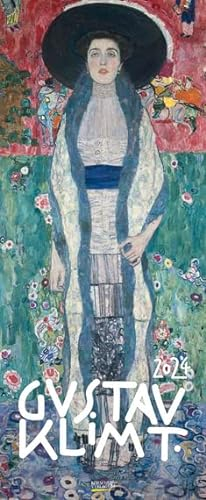 Gustav Klimt - Kalender 2024 - Hochformat - Korsch-Verlag - Kunstkalender im Jugendstil - Vertikal-Kalender - 28,5 cm x 69 cm