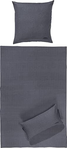 Looks by Wolfgang Joop Bettwäsche Melange-Flanell anthrazit Größe 1x 155x220 cm + 1x 40x80 cm