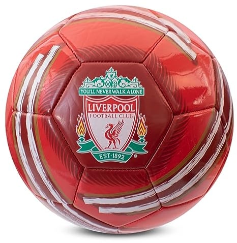 Hy-Pro Offiziell lizenzierter Liverpool FC Cyclone Fußball, Größe 5, Training, Match, Merchandise, Sammlerstück für Kinder und Erwachsene, Rot/Weiß