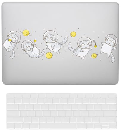 Funda Dura Compatible con Macbook Pro 13 Pulgadas 2015 2014 2013 2012 Versión A1425 A1502 con Pantalla Retina, Plástico Carcasa Delgada Cubierta Protectora & Cubierta para Teclado - Gato Encantador