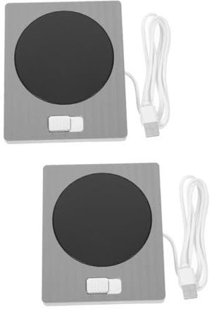 Milisten 2pcs Thermostatic Coaster USB Beverage Warmers Mug Warmer Mat Coffee Cup Warmer Cup Heating Coaster Desk Mug Water Heater Baby Constant Temperature Plastic