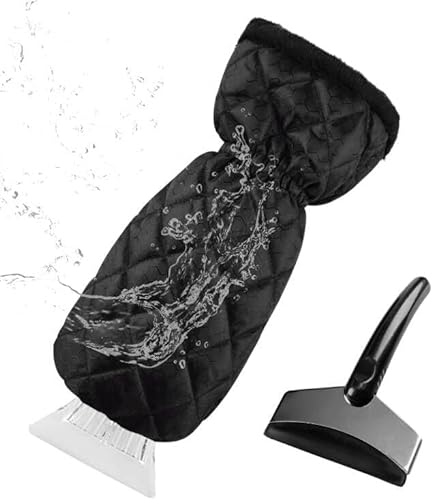 Vakki Eiskratzer Auto mit Handschuh, 2 Eiskratzer + 1 wasserfeste Handschuh, Profi Scheibenkratzer Auto, Scheibenkratzer Auto mit Eisbrecher Funktion, Warm und Praktisch