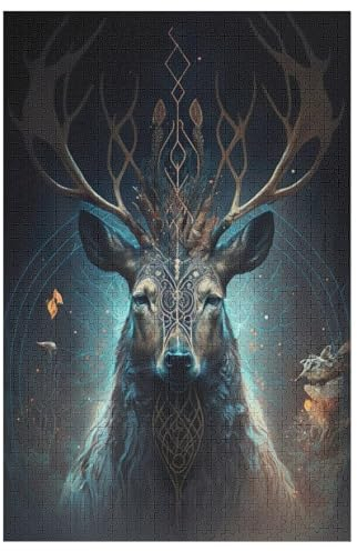 1000 Teile Puzzle Für Erwachsene, Fantasy REH -Puzzles, Kinder Holz-Puzzle, Kreatives Puzzle, Geschenk Für Freunde Und Familie (78×53cm)