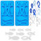 Lot de 2 moules en silicone poisson, moules décoratifs polyvalents pour faire de la glace, du chocolat, du savon et des bougies - décoration de communion moule en silicone