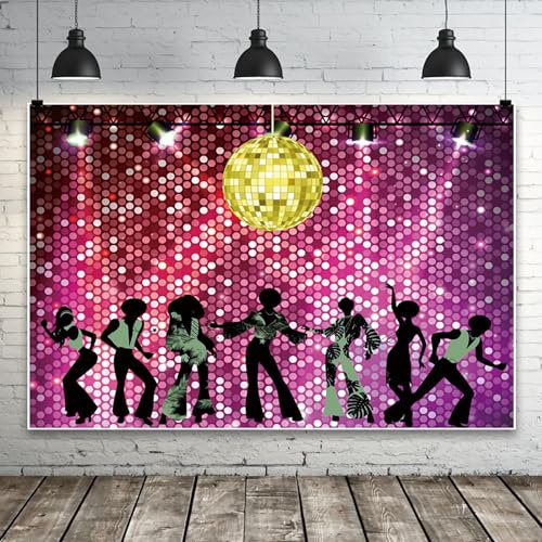 Ttincceer Retro Discos Hintergrund 2.2x1.5m Zurück in die 80er und 90er Jahre, Ballsaal, Spotlight, Musikliebhaber, Party-Fotografie-Hintergründe, Studio-Portrait-Shooting-Requisiten
