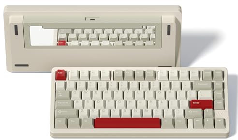 Womier SK75 75% Wireless Mechanical Gaming Keyboard, VIA Custom Pre-lubed POM Switches, 3-Modes Gasket Hot Swappable, RGB Creamy Tenkeyless Keyboard, Retro White