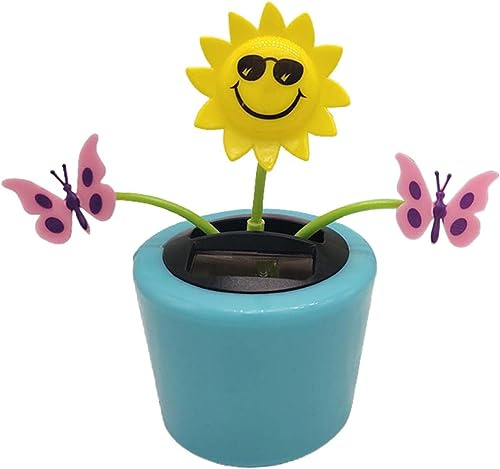 Simpatici fiori danzanti solari oscillanti girasole insetto flip flap fiori ecologici a energia solare Bobblehead fiori danzanti per kit di energia solare decorazione domestica auto kit di energia